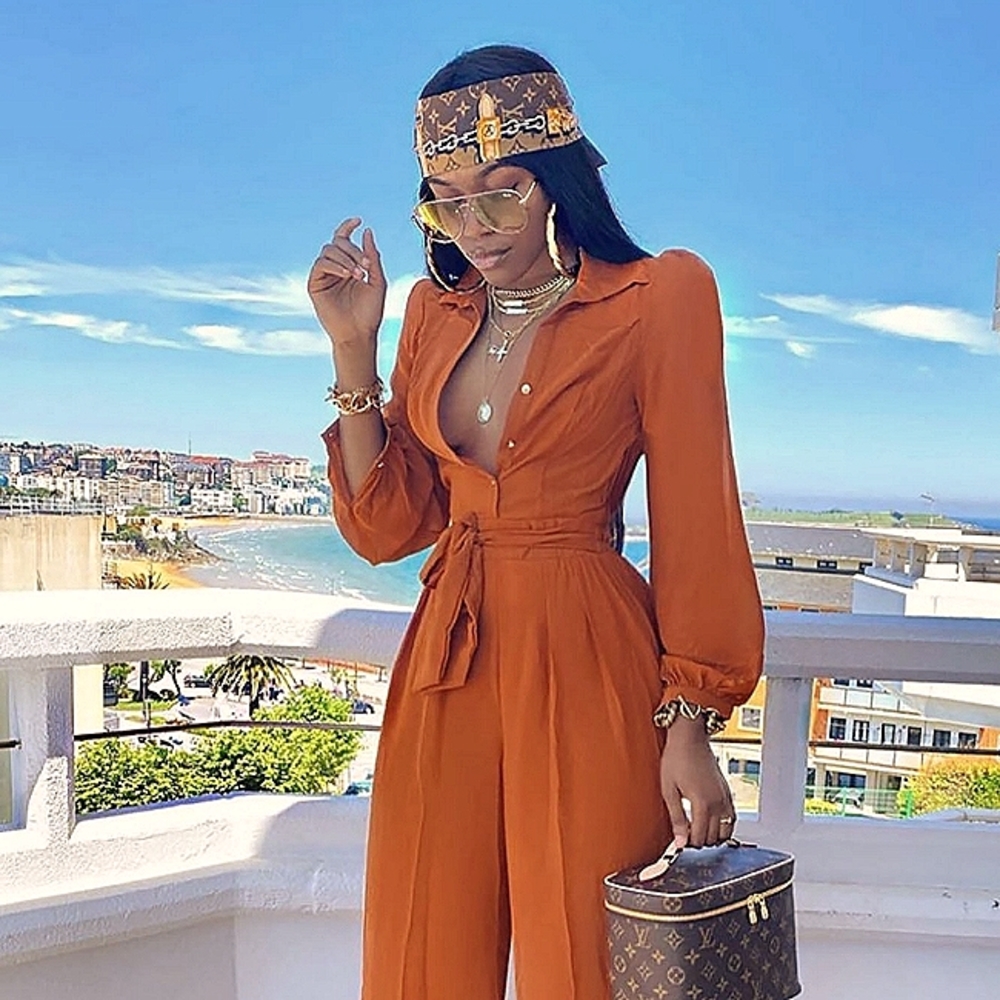 Wide-legged Flowing Jumpsuit